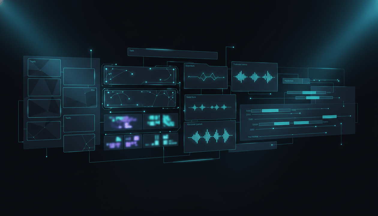 Premium AI YouTube video workflow dashboard showing topics, titles, thumbnails, scripts, voiceovers, and final video editing stages.