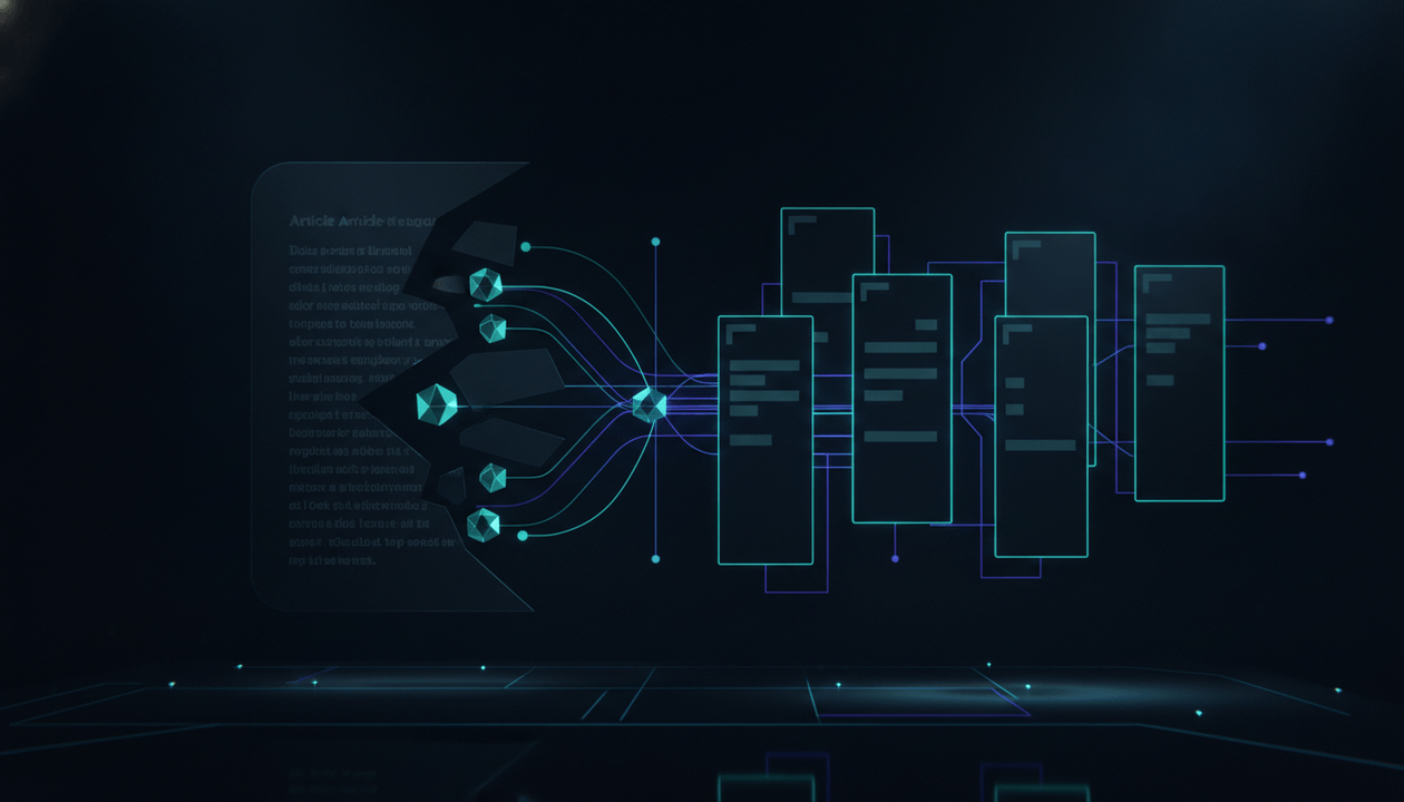 Article to Shorts workflow showing written content becoming viral short-form scripts