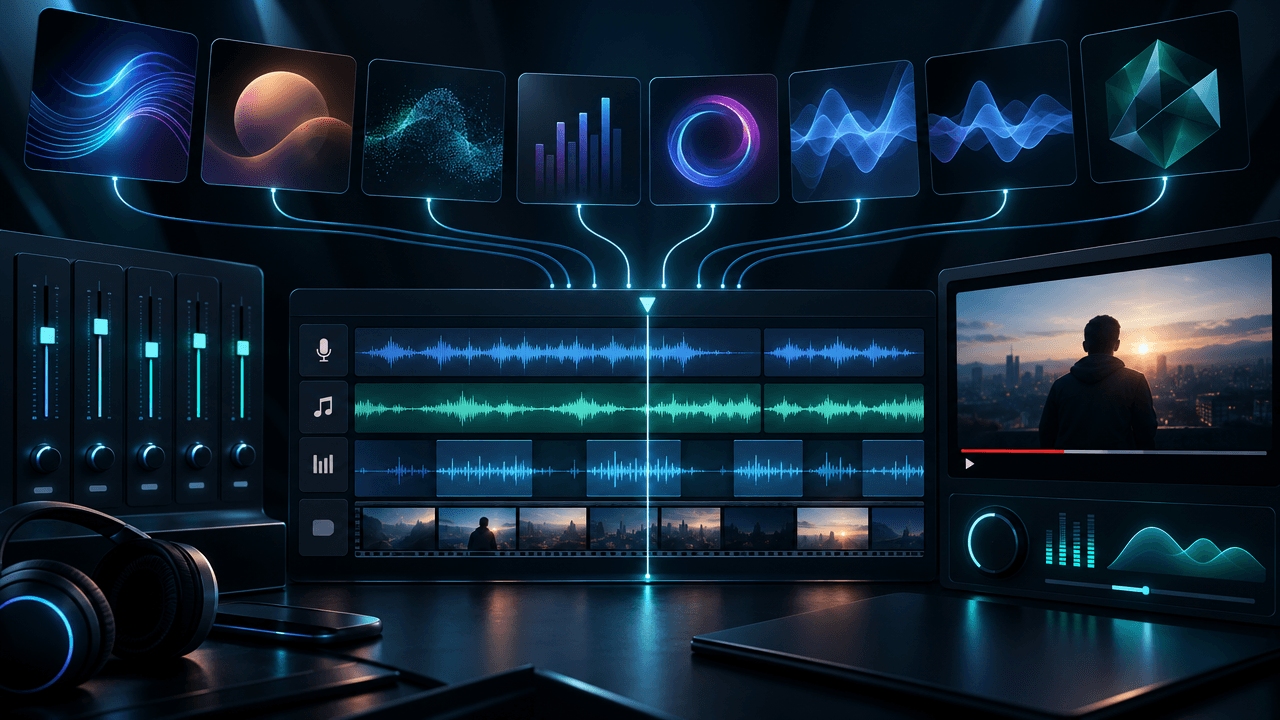 Comparison of the best AI music generators for YouTube in 2026