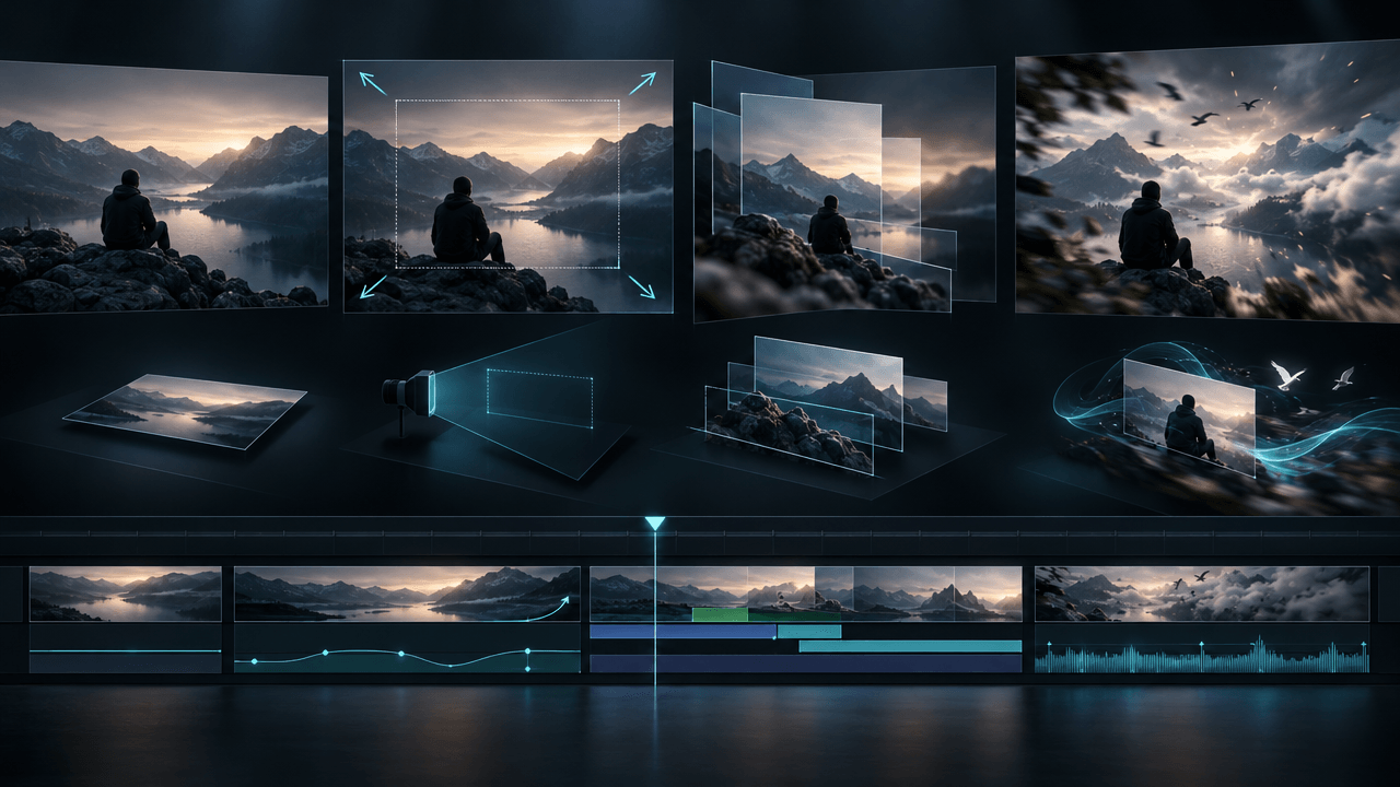How to animate still images for YouTube using pan, zoom, parallax and AI image-to-video