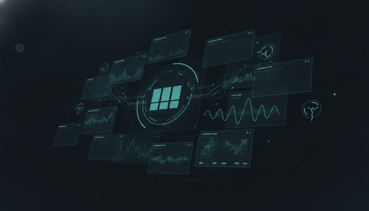 Dark SaaS dashboard showing YouTube competitor tracking, breakout video signals, and content strategy analytics.